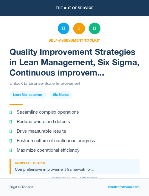 Quality Improvement Strategies in Lean Management, Six Sigma, Continuous improvement Introduction