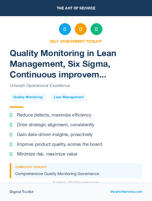 Quality Monitoring in Lean Management, Six Sigma, Continuous improvement Introduction
