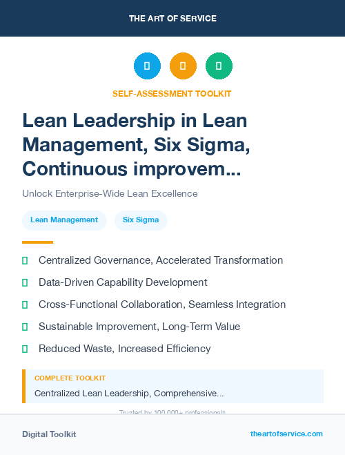 Lean Leadership in Lean Management, Six Sigma, Continuous improvement Introduction