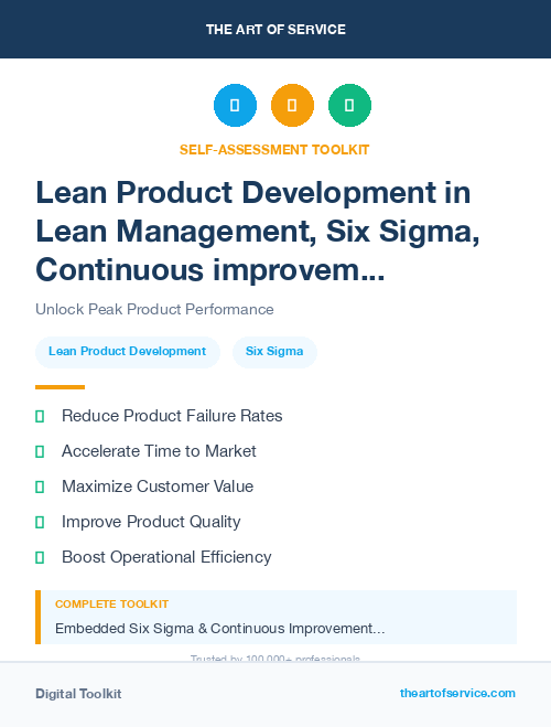 Lean Product Development in Lean Management, Six Sigma, Continuous improvement Introduction