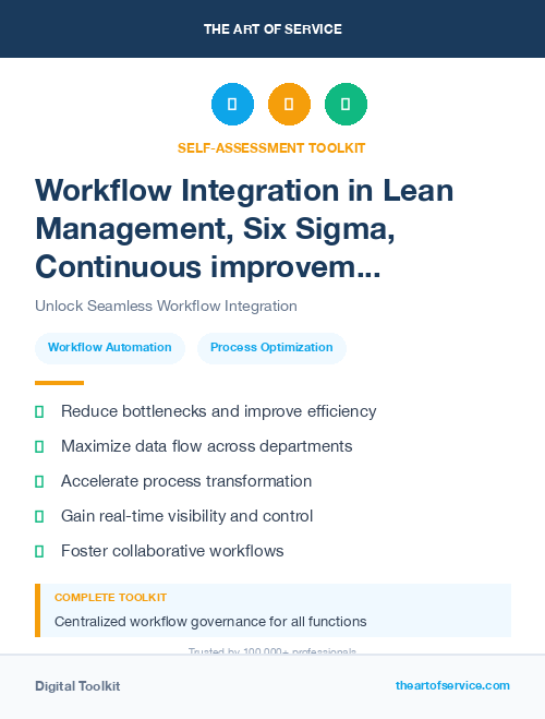 Workflow Integration in Lean Management, Six Sigma, Continuous improvement Introduction