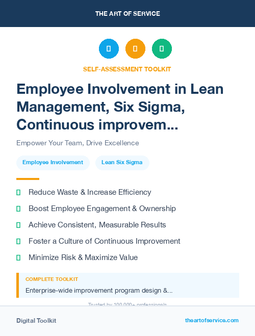 Employee Involvement in Lean Management, Six Sigma, Continuous improvement Introduction
