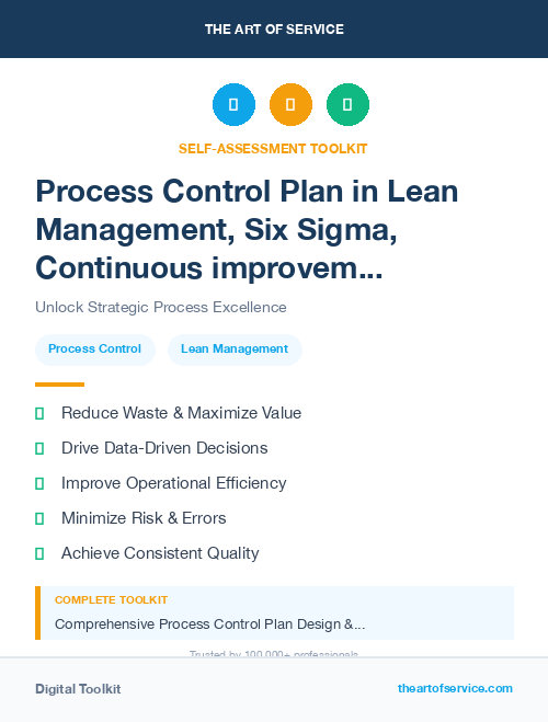 Process Control Plan in Lean Management, Six Sigma, Continuous improvement Introduction