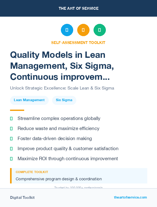 Quality Models in Lean Management, Six Sigma, Continuous improvement Introduction