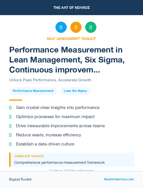 Performance Measurement in Lean Management, Six Sigma, Continuous improvement Introduction