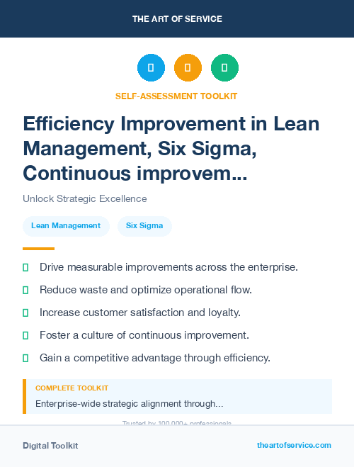 Efficiency Improvement in Lean Management, Six Sigma, Continuous improvement Introduction