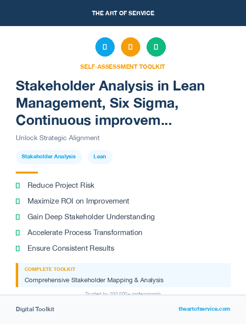 Stakeholder Analysis in Lean Management, Six Sigma, Continuous improvement Introduction