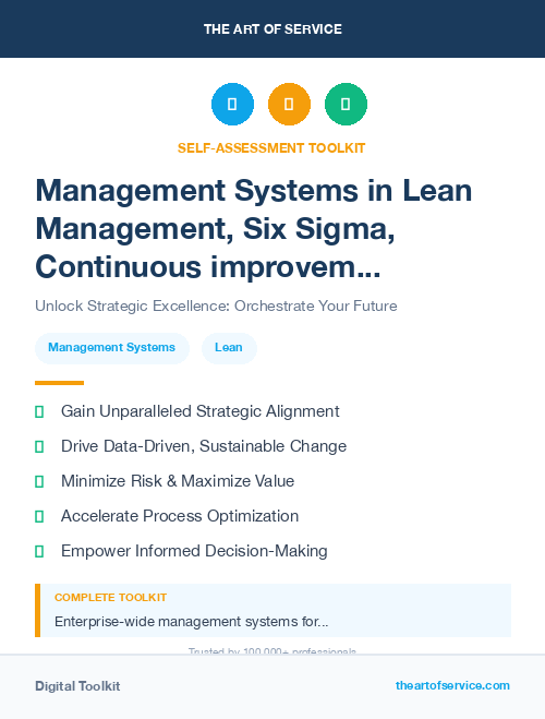 Management Systems in Lean Management, Six Sigma, Continuous improvement Introduction