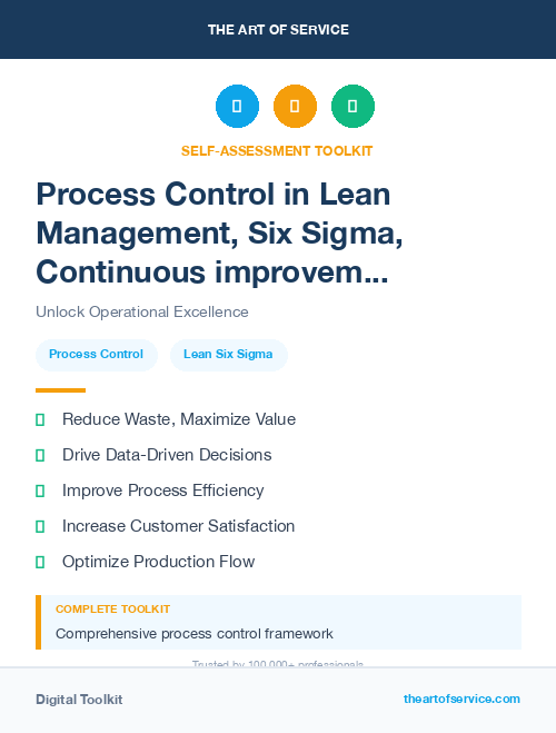 Process Control in Lean Management, Six Sigma, Continuous improvement Introduction