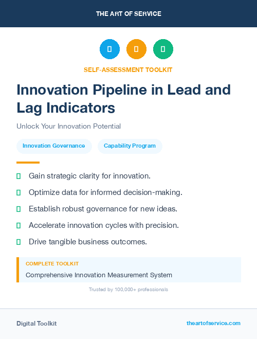 Innovation Pipeline in Lead and Lag Indicators