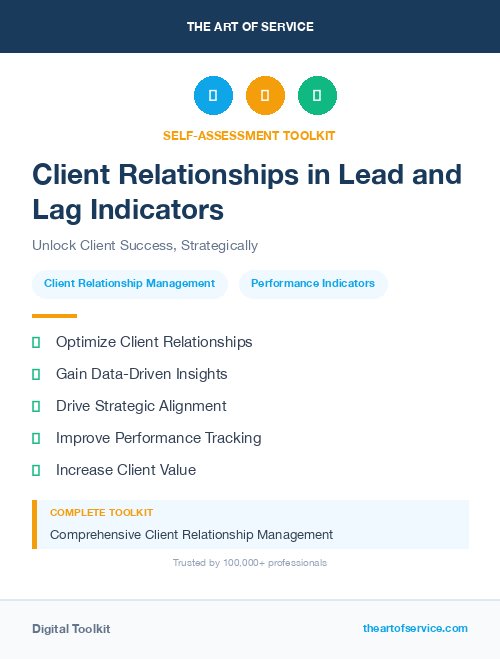 Client Relationships in Lead and Lag Indicators