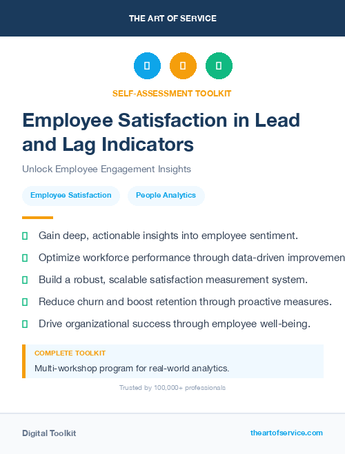 Employee Satisfaction in Lead and Lag Indicators