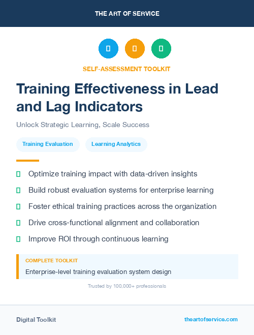 Training Effectiveness in Lead and Lag Indicators