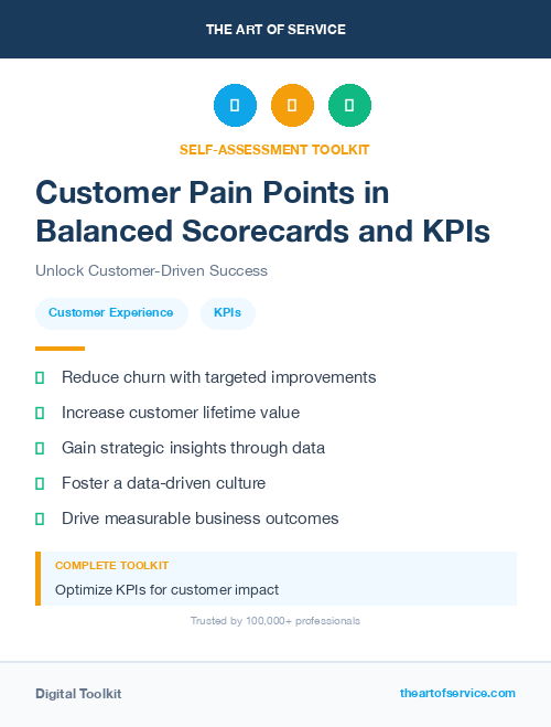 Customer Pain Points in Balanced Scorecards and KPIs