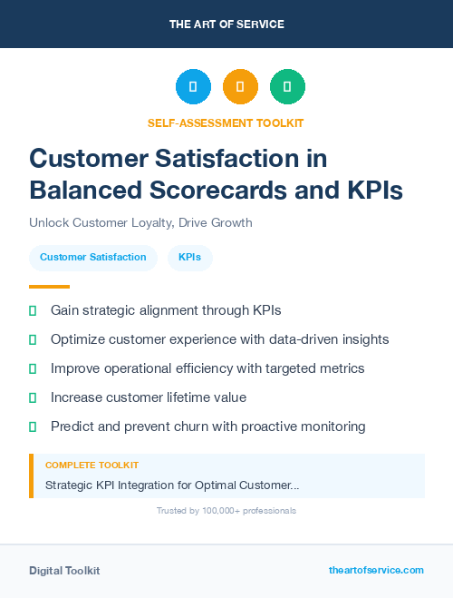 Customer Satisfaction in Balanced Scorecards and KPIs