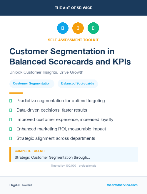 Customer Segmentation in Balanced Scorecards and KPIs