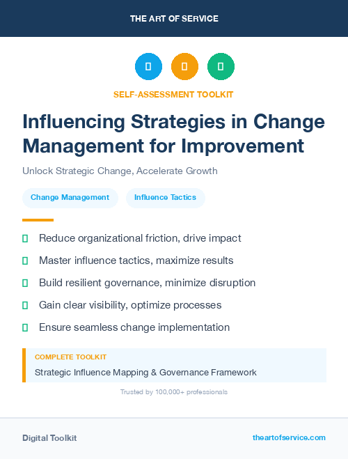 Influencing Strategies in Change Management for Improvement