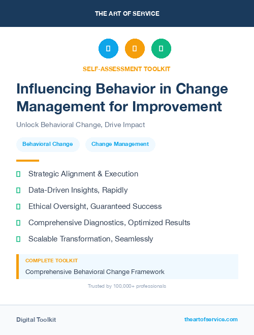 Influencing Behavior in Change Management for Improvement