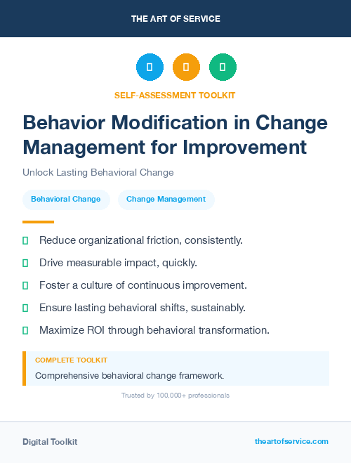 Behavior Modification in Change Management for Improvement