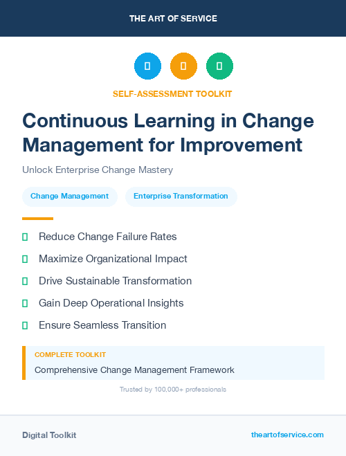 Continuous Learning in Change Management for Improvement