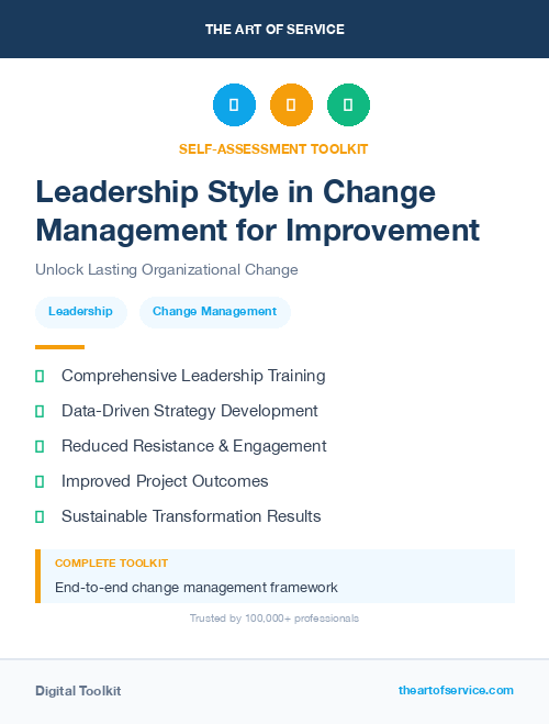 Leadership Style in Change Management for Improvement