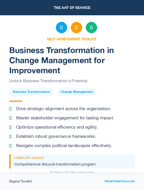 Business Transformation in Change Management for Improvement