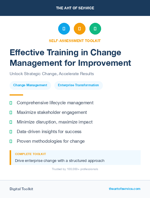 Effective Training in Change Management for Improvement