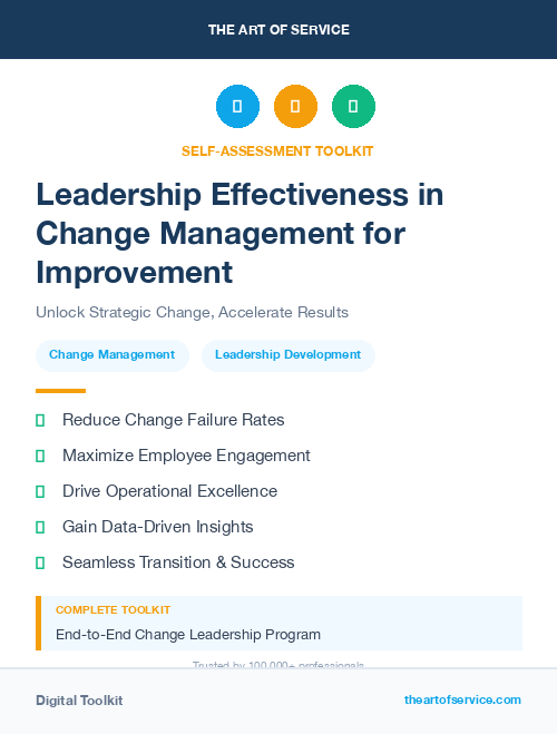 Leadership Effectiveness in Change Management for Improvement