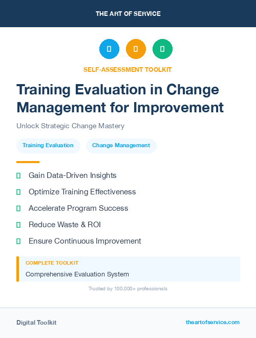 Training Evaluation in Change Management for Improvement