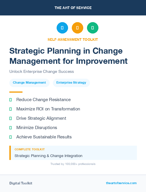 Strategic Planning in Change Management for Improvement