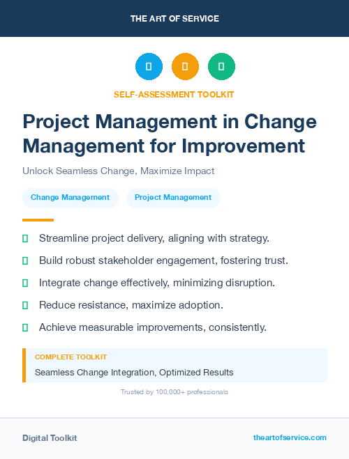 Project Management in Change Management for Improvement
