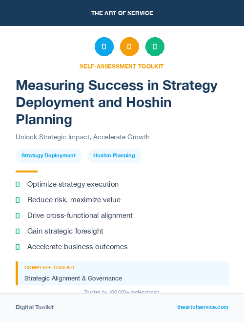 Measuring Success in Strategy Deployment and Hoshin Planning