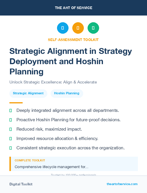 Strategic Alignment in Strategy Deployment and Hoshin Planning