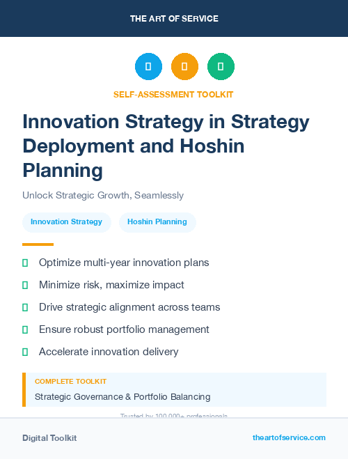 Innovation Strategy in Strategy Deployment and Hoshin Planning