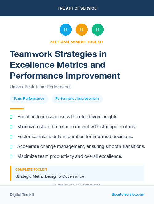 Teamwork Strategies in Excellence Metrics and Performance Improvement