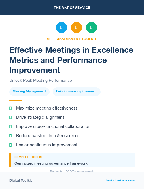 Effective Meetings in Excellence Metrics and Performance Improvement