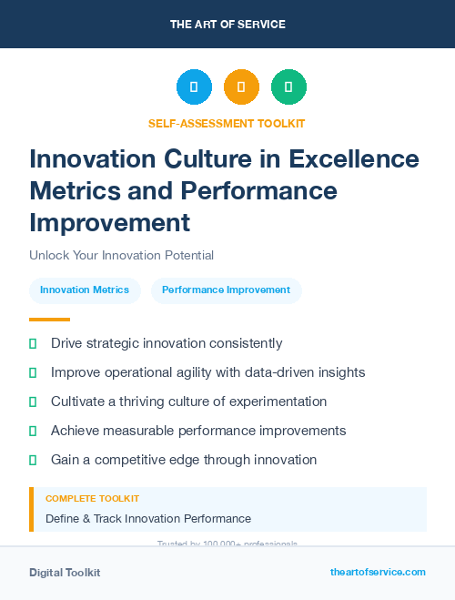 Innovation Culture in Excellence Metrics and Performance Improvement