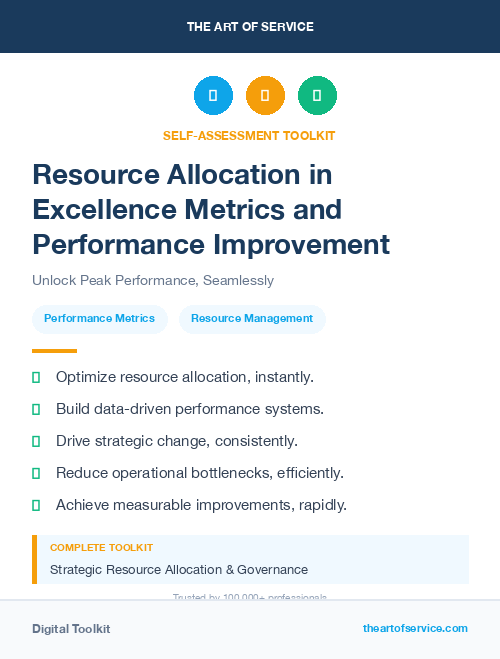Resource Allocation in Excellence Metrics and Performance Improvement
