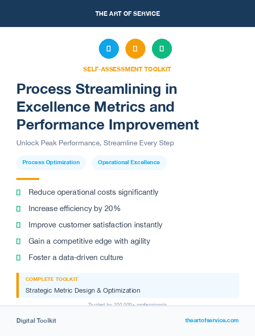 Process Streamlining in Excellence Metrics and Performance Improvement