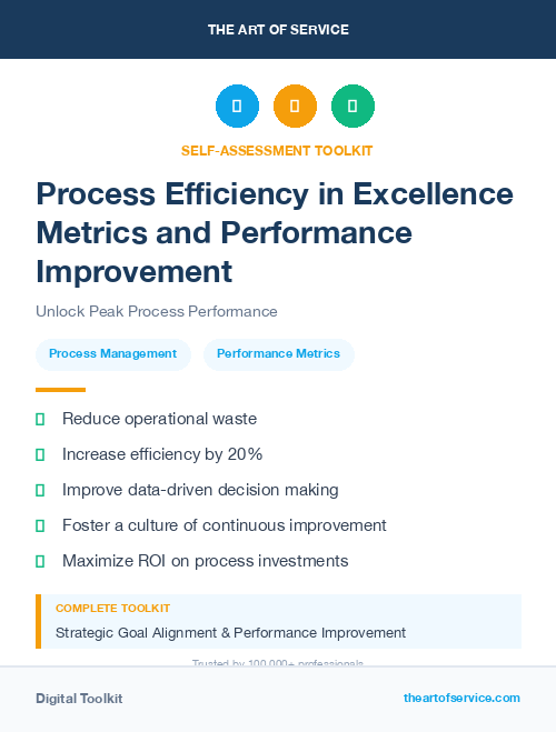 Process Efficiency in Excellence Metrics and Performance Improvement
