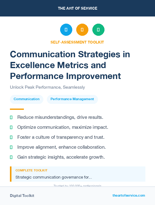 Communication Strategies in Excellence Metrics and Performance Improvement