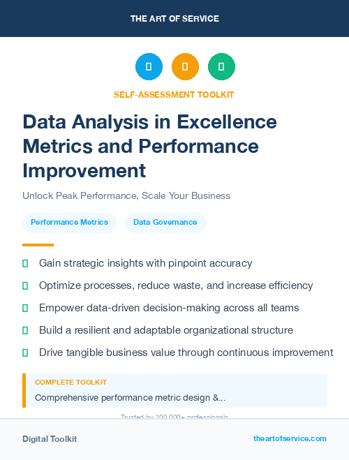 Data Analysis in Excellence Metrics and Performance Improvement
