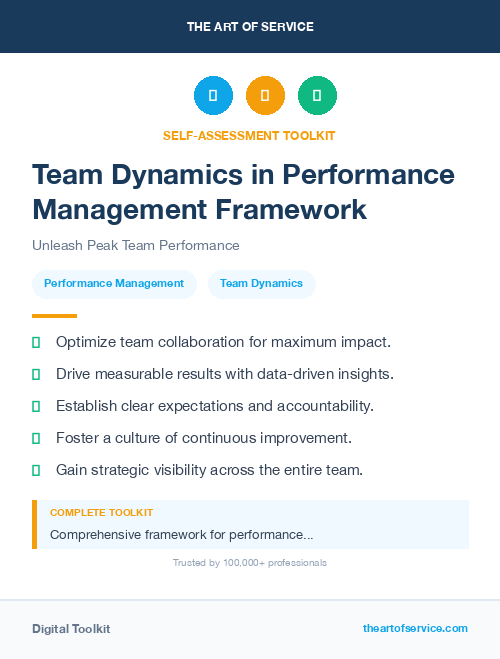 Team Dynamics in Performance Management Framework