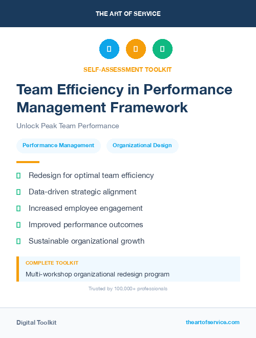 Team Efficiency in Performance Management Framework