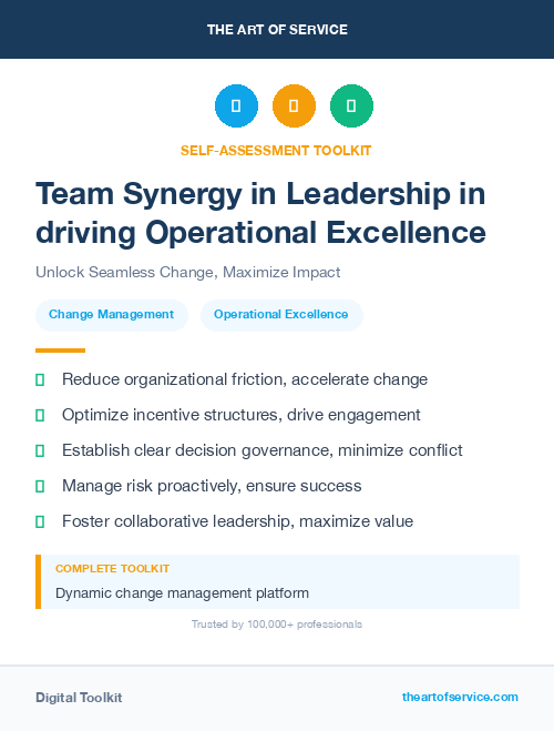 Team Synergy in Leadership in driving Operational Excellence