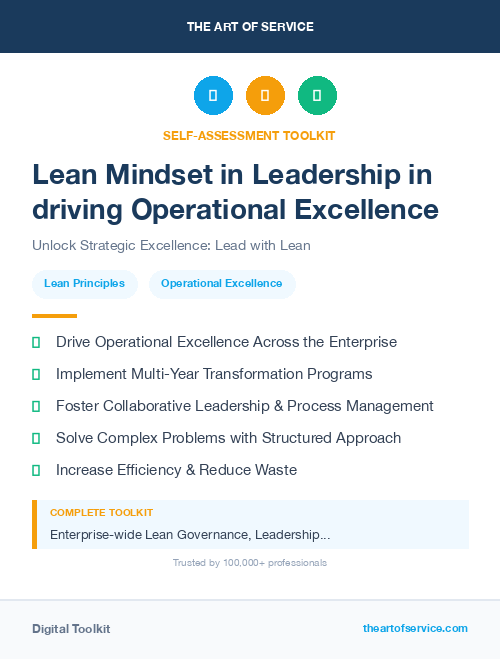 Lean Mindset in Leadership in driving Operational Excellence