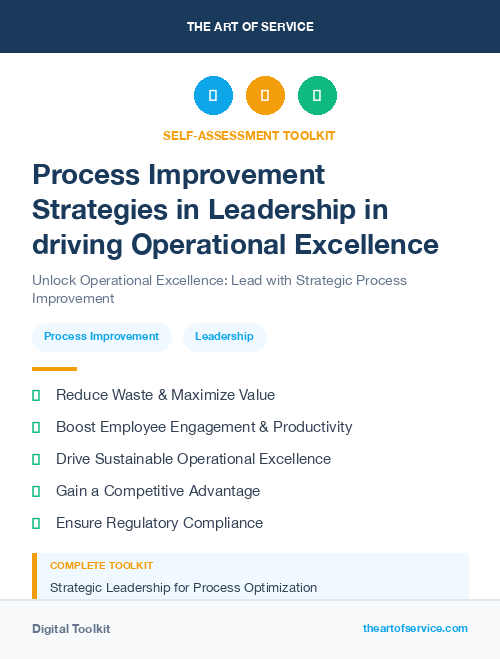 Process Improvement Strategies in Leadership in driving Operational Excellence