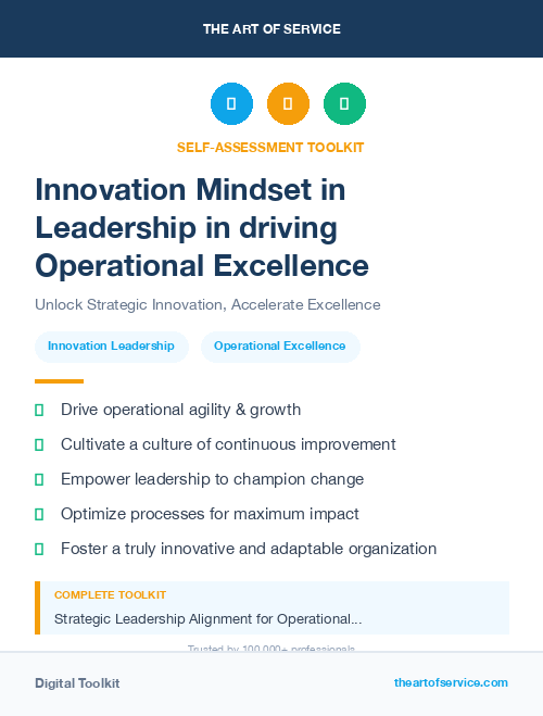 Innovation Mindset in Leadership in driving Operational Excellence