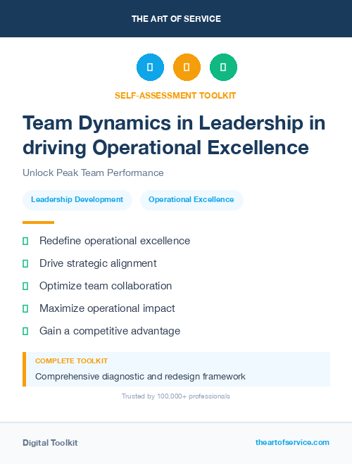 Team Dynamics in Leadership in driving Operational Excellence