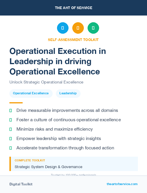 Operational Execution in Leadership in driving Operational Excellence
